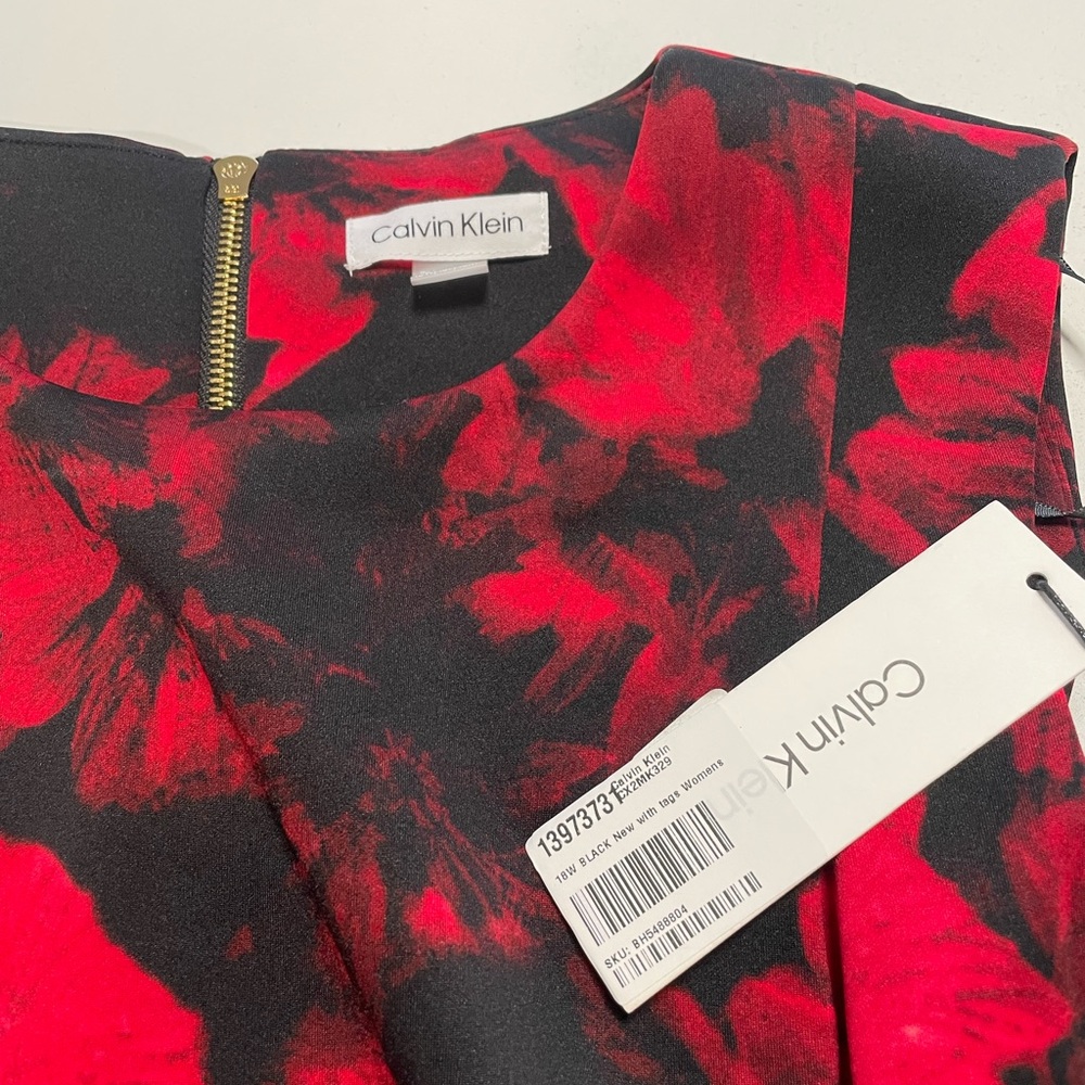 Calvin Klein red floral dressss